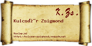 Kulcsár Zsigmond névjegykártya